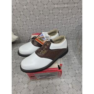 Dunlop Mens‎ Classic Textured Saddle Leather Golf Shoes M1850CS sz.8.5 Spikeless